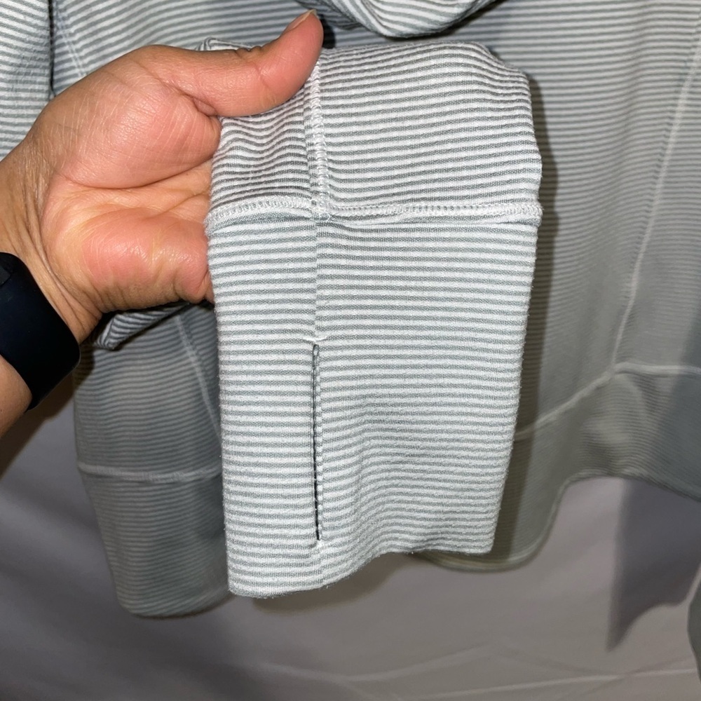 Athleta Gray Striped Hoodie - Picture 5 of 5